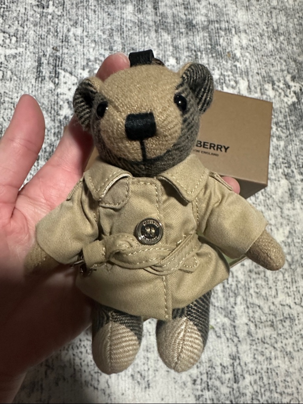 Burberry Tan Bear Keychain with Trench Coat Detail - Picture 2 of 4